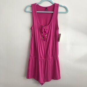 Trina Turk pink short romper sleeveless